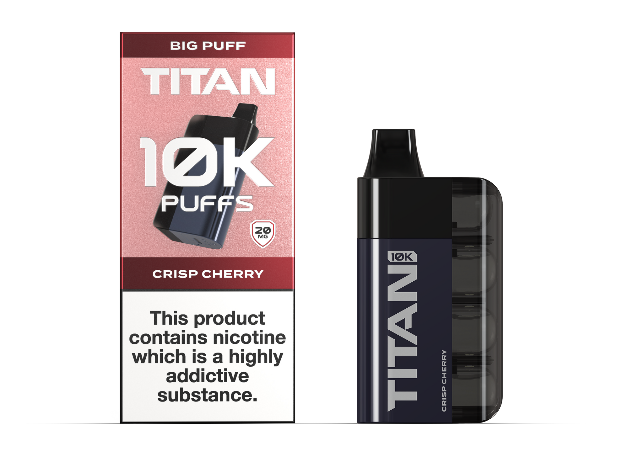 Titan 10K Legal Big Puff Vape Device - Crisp Cherry / 20mg