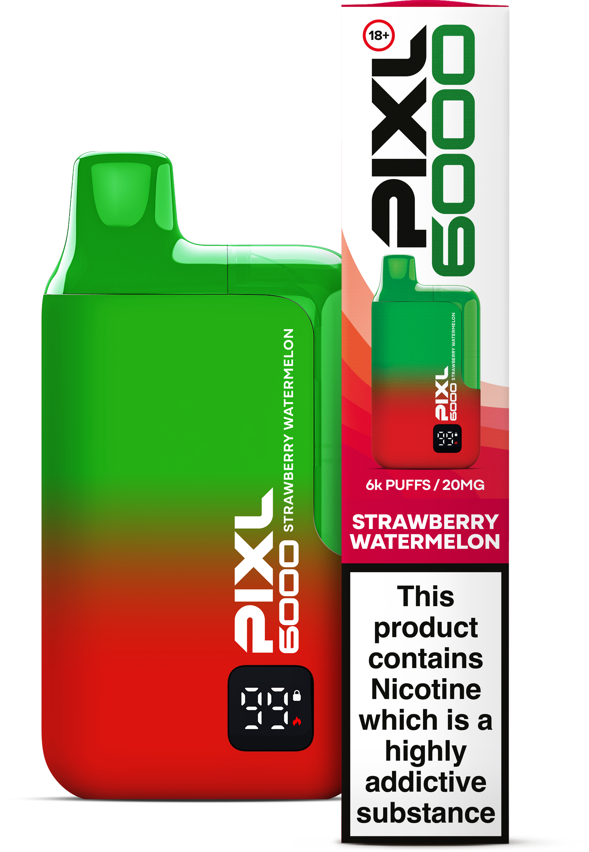 PIXL 6000 Big Puff Disposable Vape - Strawberry Watermelon / 20mg (8694174974187)