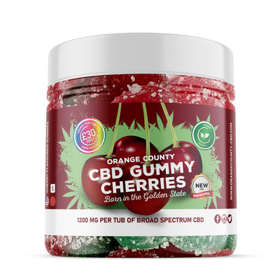CBD Gummy Cherries (Small  tub) By Orange County CBD (6890070933665)