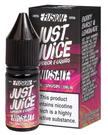 Berry Burst & Lemonade e-liquid is a soda blend that features a combination of berry fruit flavours including luscious strawberry, blueberry, and blackberry that is infused with fizzy and zesty lemonade.   This e-liquid is 50%VG which is ideal for flavour and discreet clouds. We recommend using this e-liquid in a pod device or starter kit. Just Juice - Vapox UK LTD (5652407124129)