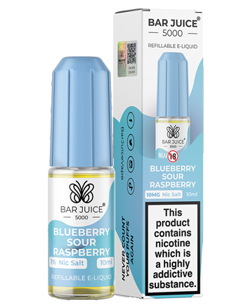 Blueberry Sour Raspberry Nic Salt eLiquid by Bar Juice 5000 (8177532141803)