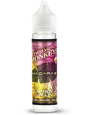 Macaraz eLiquid by Twelve Monkeys 50ml - Macaraz e-liquid is a pastry blend with notes of fruit and nuts. A sweet Macaron base complemented by roasted almonds and juicy raspberries. - Vapox UK LTD (5552550412449)