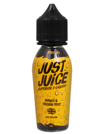 Mango & Passion Fruit e-liquid is a tropical fruit blend featuring a ripe mango and tart passionfruit.   This e-liquid is 70%VG which is ideal for flavour and clouds. We recommend using this e-liquid in a Sub-ohm kit. Just Juice - Vapox UK LTD (5652393656481)