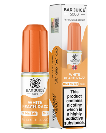 White Peach Razz Nic Salt eLiquid by Bar Juice 5000 (8177532895467)
