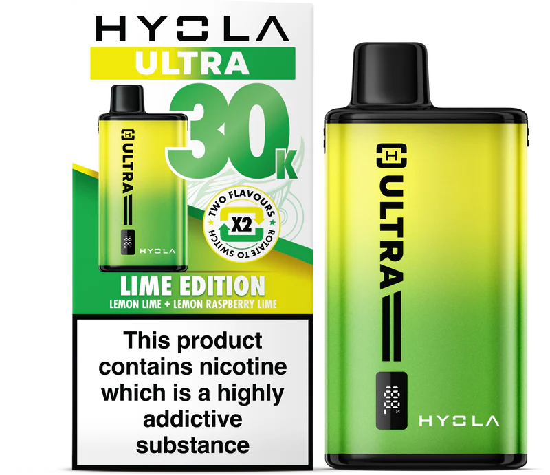 HU_Lime_Edition_Device___Box_1 Hyola Ultra 30K- Prefilled Pod Kit/Lime Edition 20mg - Image 1