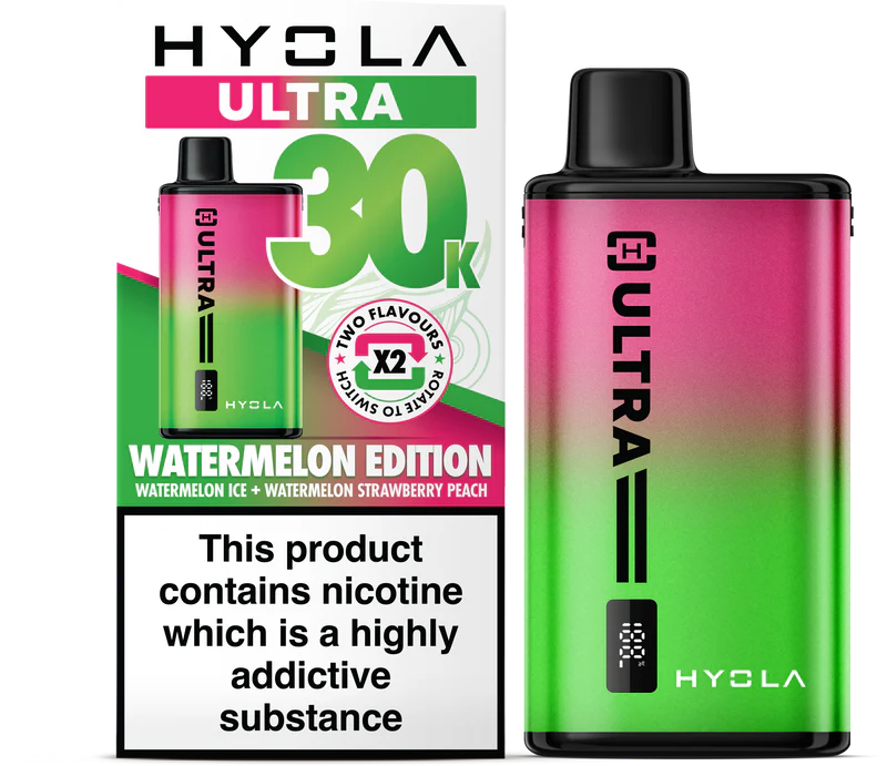 HU_Watermelon_Edition_Device___Box_1 Hyola Ultra 30K- Prefilled Pod Kit/Watermelon Edition 20mg - Image 1